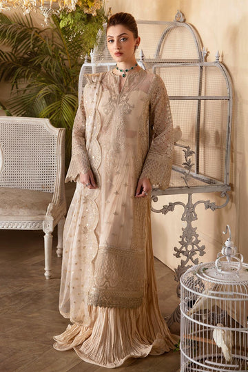 Afrozeh La Fuchsia Embroidered Organza 3Pc Suit ALF-05 Daisy - House Of Hania