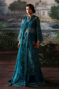 Afrozeh La Fuchsia Embroidered Organza 3Pc Suit - Alba - House Of Hania