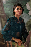 Afrozeh La Fuchsia Embroidered Organza 3Pc Suit - Alba - House Of Hania
