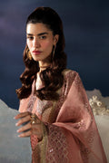 Afrozeh La Fuchsia Embroidered Organza 3Pc Suit - Elea - House Of Hania