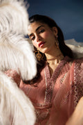 Afrozeh La Fuchsia Embroidered Organza 3Pc Suit - Elea - House Of Hania