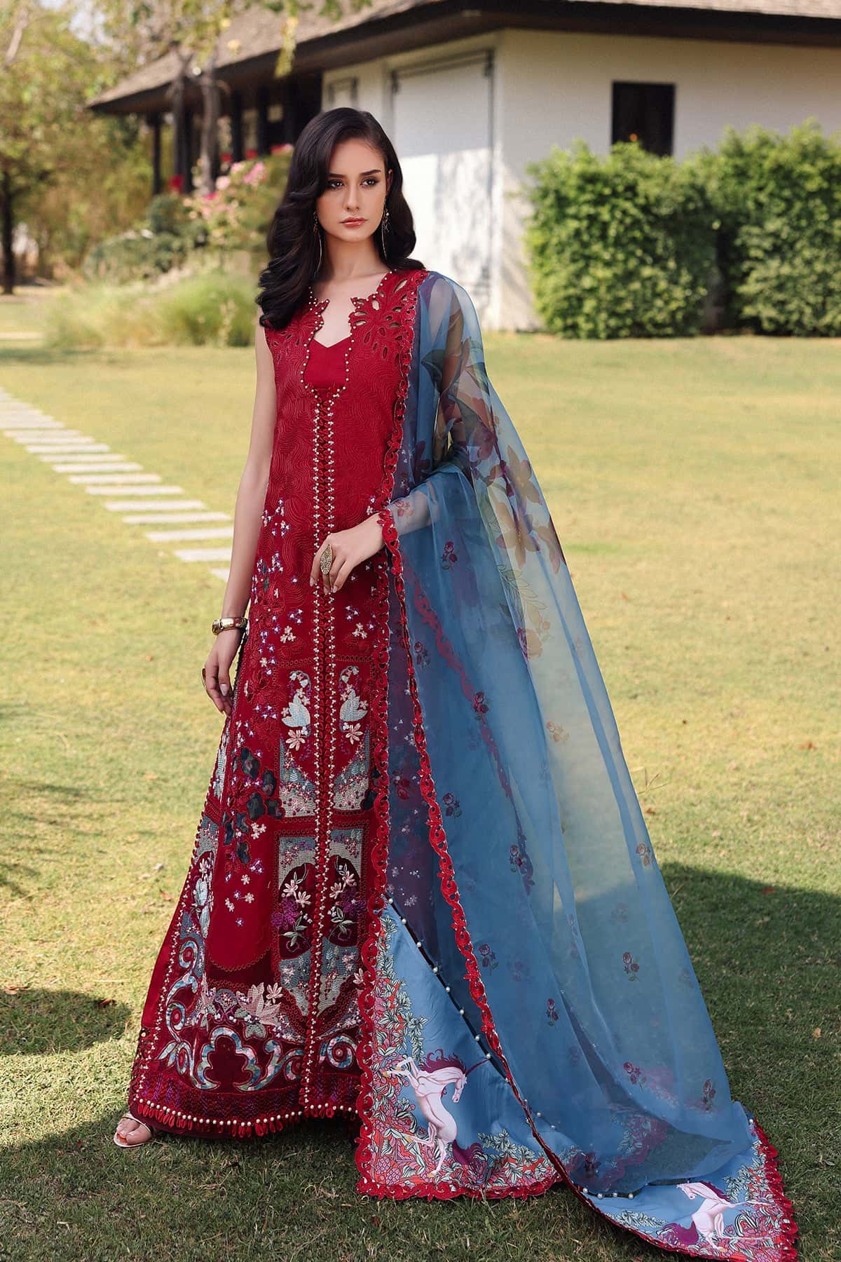 Afrozeh | Lawn 25 | Glacis - House Of Hania