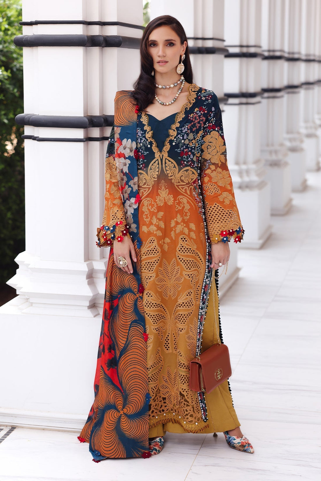 Afrozeh | Lawn 25 | Halcy - House Of Hania