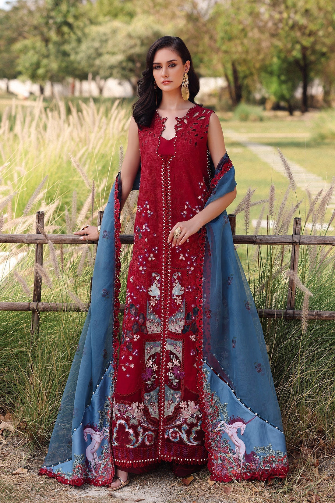 Afrozeh | Luxury Embroidered & Printed Lawn | Glacis - House Of Hania