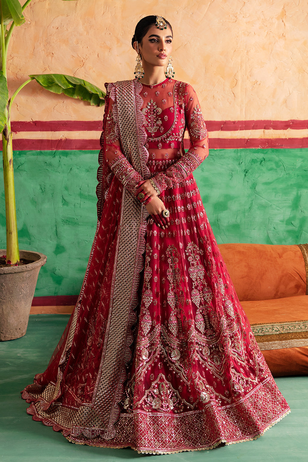 Afrozeh Shehnai Wedding Formal 3Pc Suit AFS-23-V1-07 Gulabposh - House Of Hania