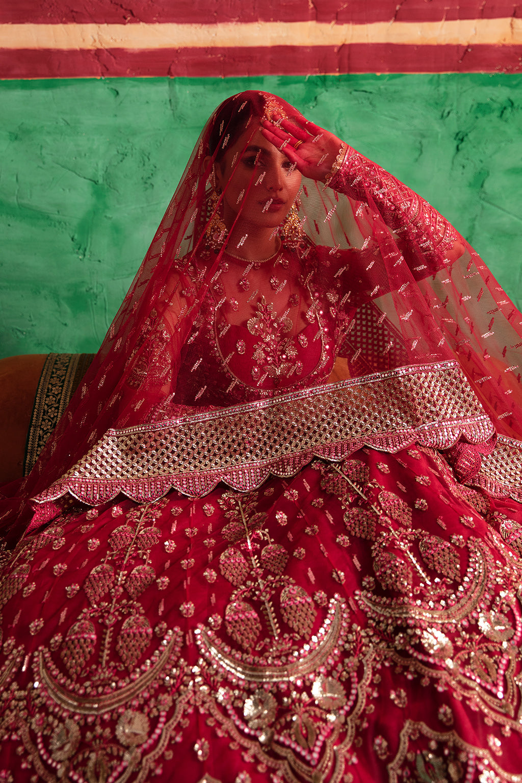 Afrozeh Shehnai Wedding Formal 3Pc Suit AFS-23-V1-07 Gulabposh - House Of Hania