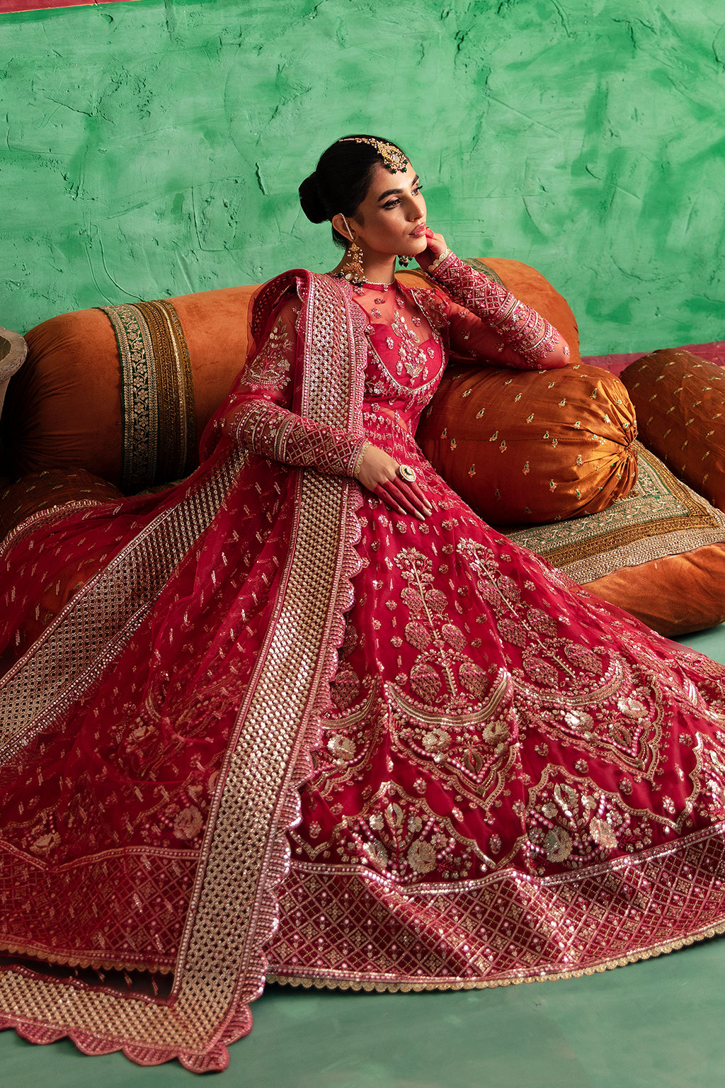Afrozeh Shehnai Wedding Formal 3Pc Suit AFS-23-V1-07 Gulabposh - House Of Hania