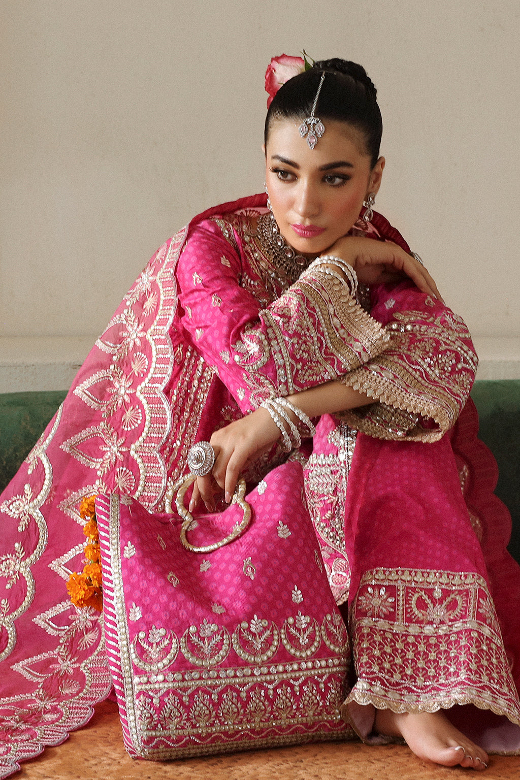 Afrozeh Shehnai Wedding Formal 3Pc Suit AFS-24-06 Yasmin - House Of Hania