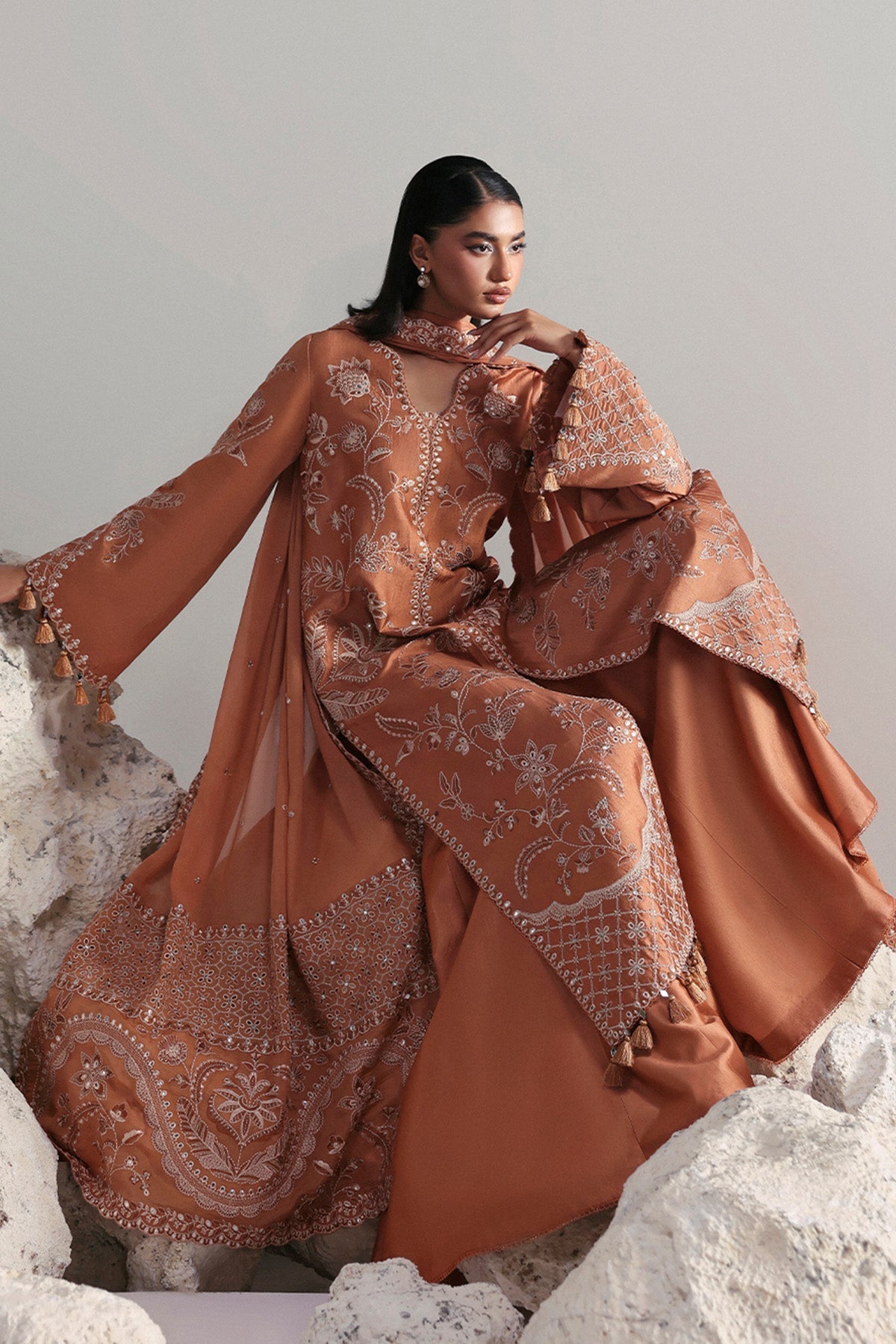 Afrozeh | Slate Ready to Wear | Anastaria - House Of Hania