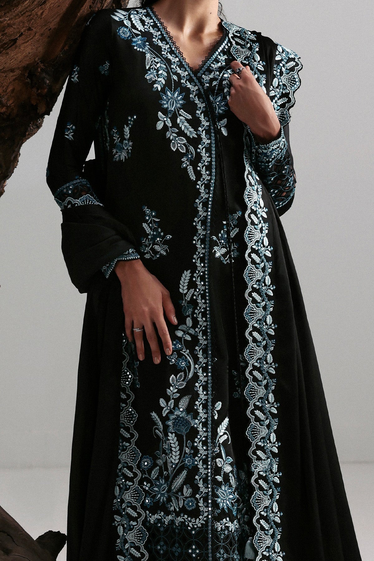 Afrozeh | Slate Ready to Wear | Rhylen - House Of Hania