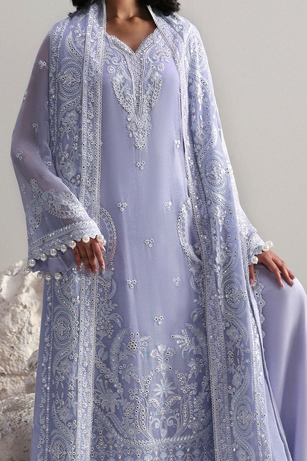 Afrozeh | Slate Ready to Wear | Vaelis - House Of Hania