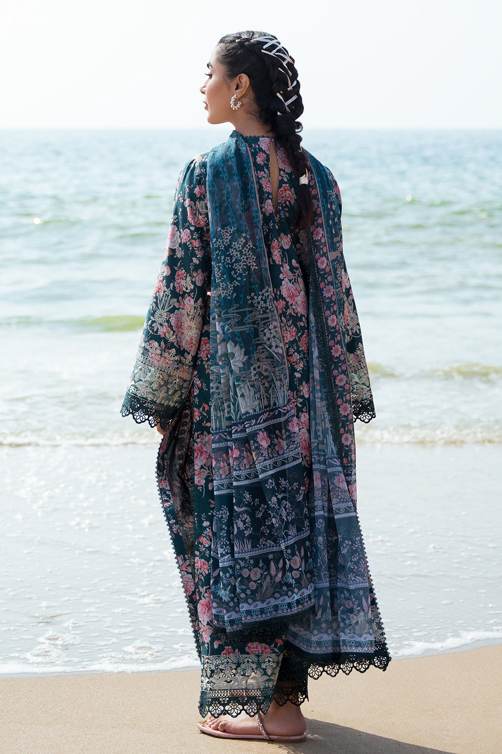 Afrozeh Summer Together Embroidered Lawn 3Pc Suit - Clover - House Of Hania