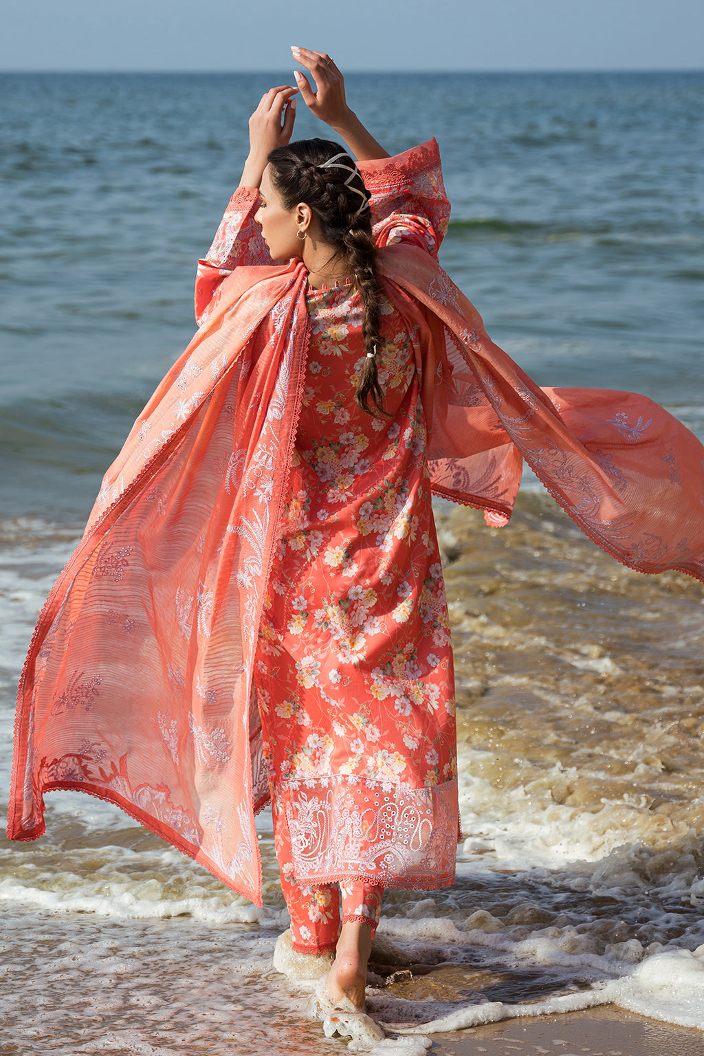 Afrozeh Summer Together Embroidered Lawn 3Pc Suit - Jasmine - House Of Hania