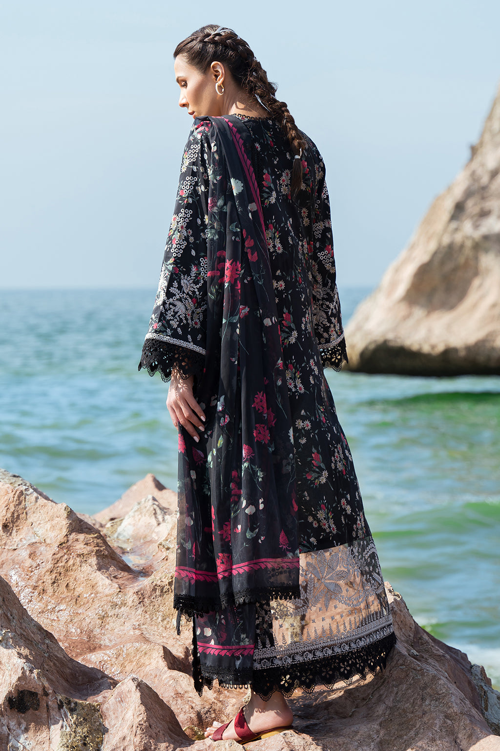 Afrozeh Summer Together Embroidered Lawn 3Pc Suit - Levana - House Of Hania