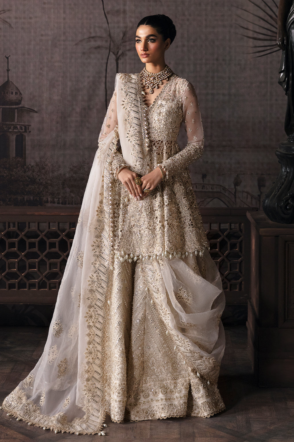 Afrozeh-The Brides Wedding Formal 3Pc Suit AFB-V1-08 Helena - House Of Hania