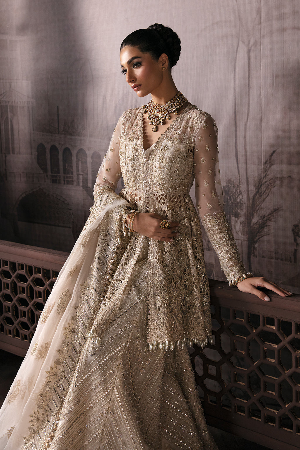 Afrozeh-The Brides Wedding Formal 3Pc Suit AFB-V1-08 Helena - House Of Hania