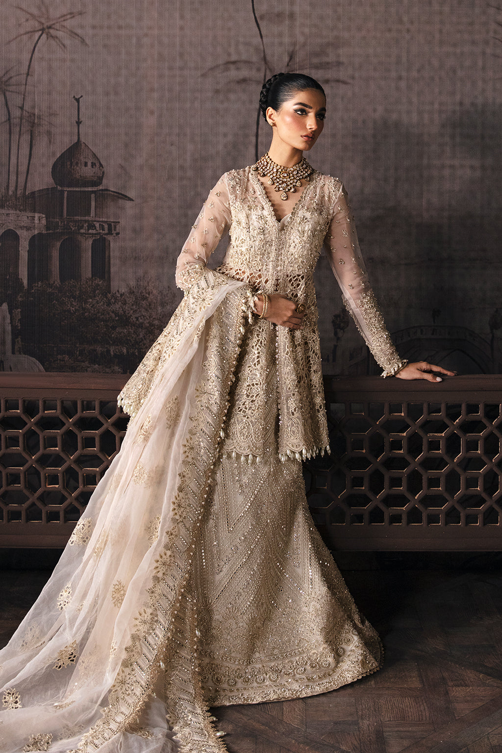Afrozeh-The Brides Wedding Formal 3Pc Suit AFB-V1-08 Helena - House Of Hania