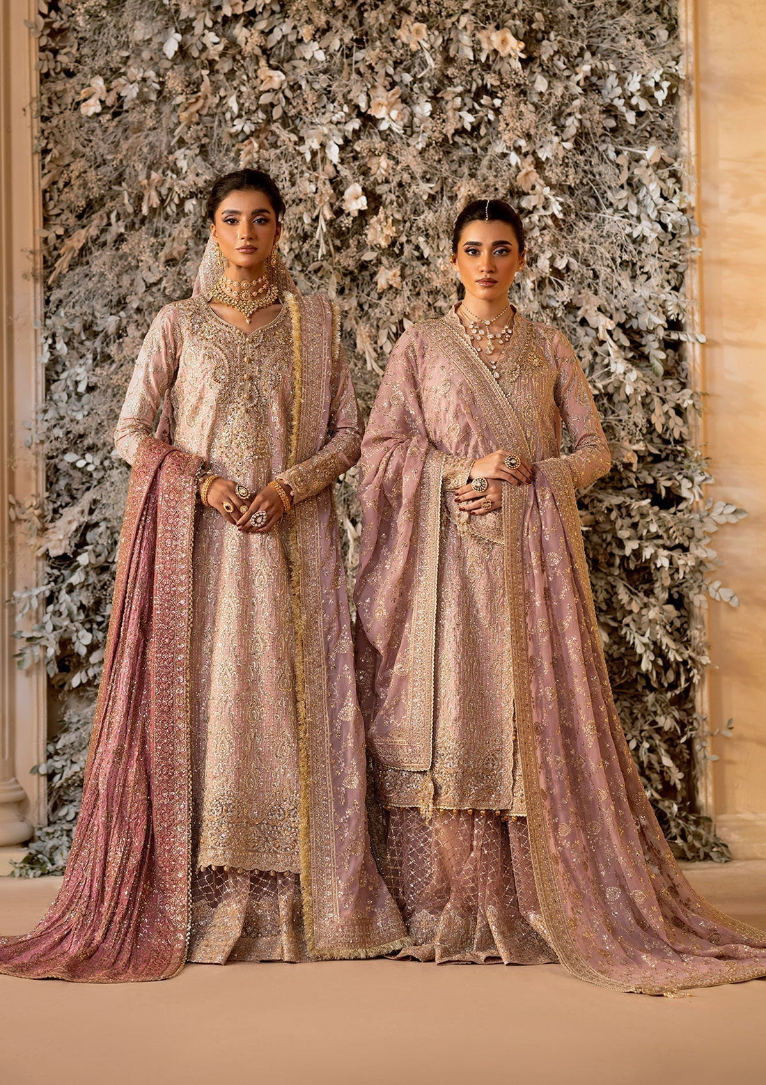 rose gold asian wedding dress Elegant Rose Gold Pakistani Wedding Dress Gown Pishwas LARGE main image 0