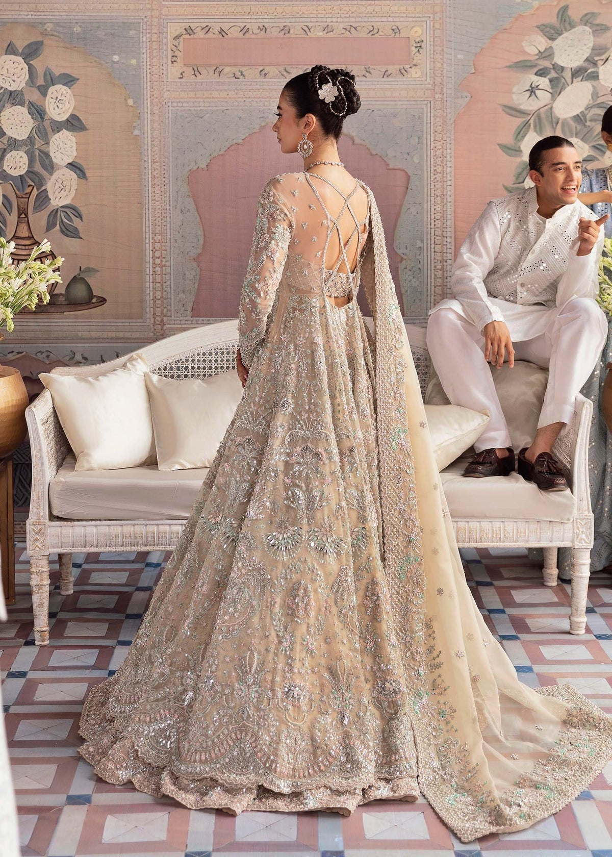 Akbar Aslam MOONSTONE lehenga, sharara or trouser detail