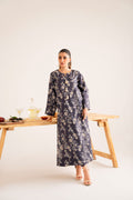 Model wearing Akbar Aslam Briar long shirt & trousers co-ord