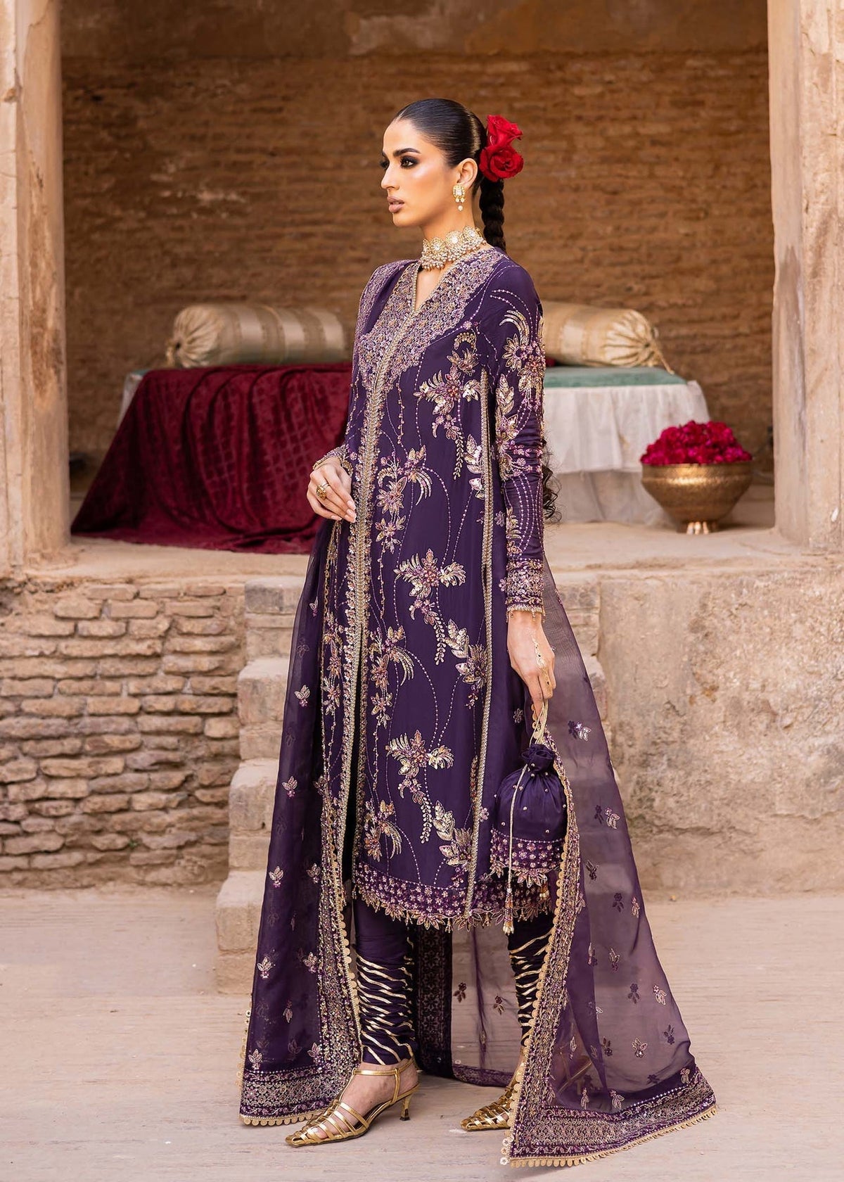 Akbar Aslam Haniye lehenga, sharara or trouser detail