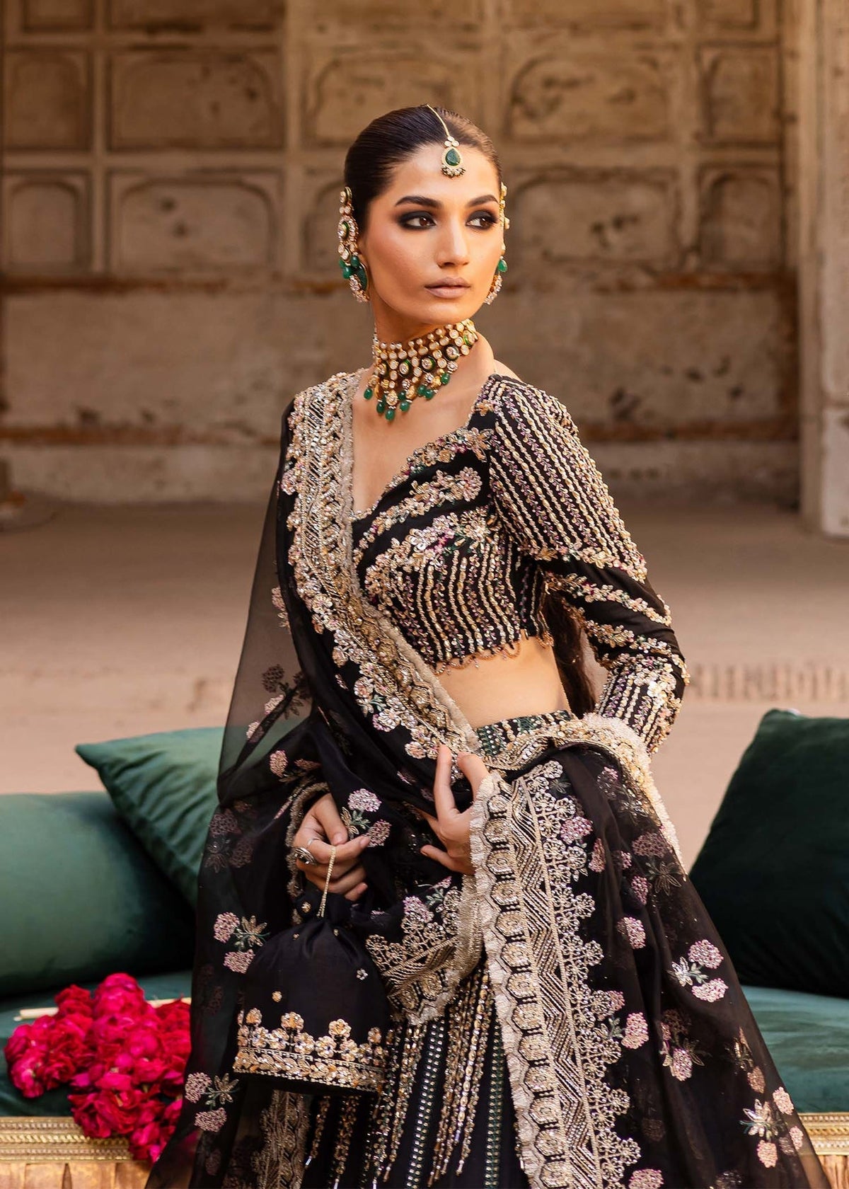 Akbar Aslam Nehaab lehenga, sharara or trouser detail