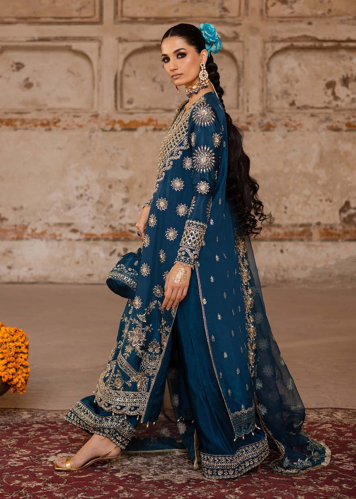 Akbar Aslam Zinia lehenga, sharara or trouser detail
