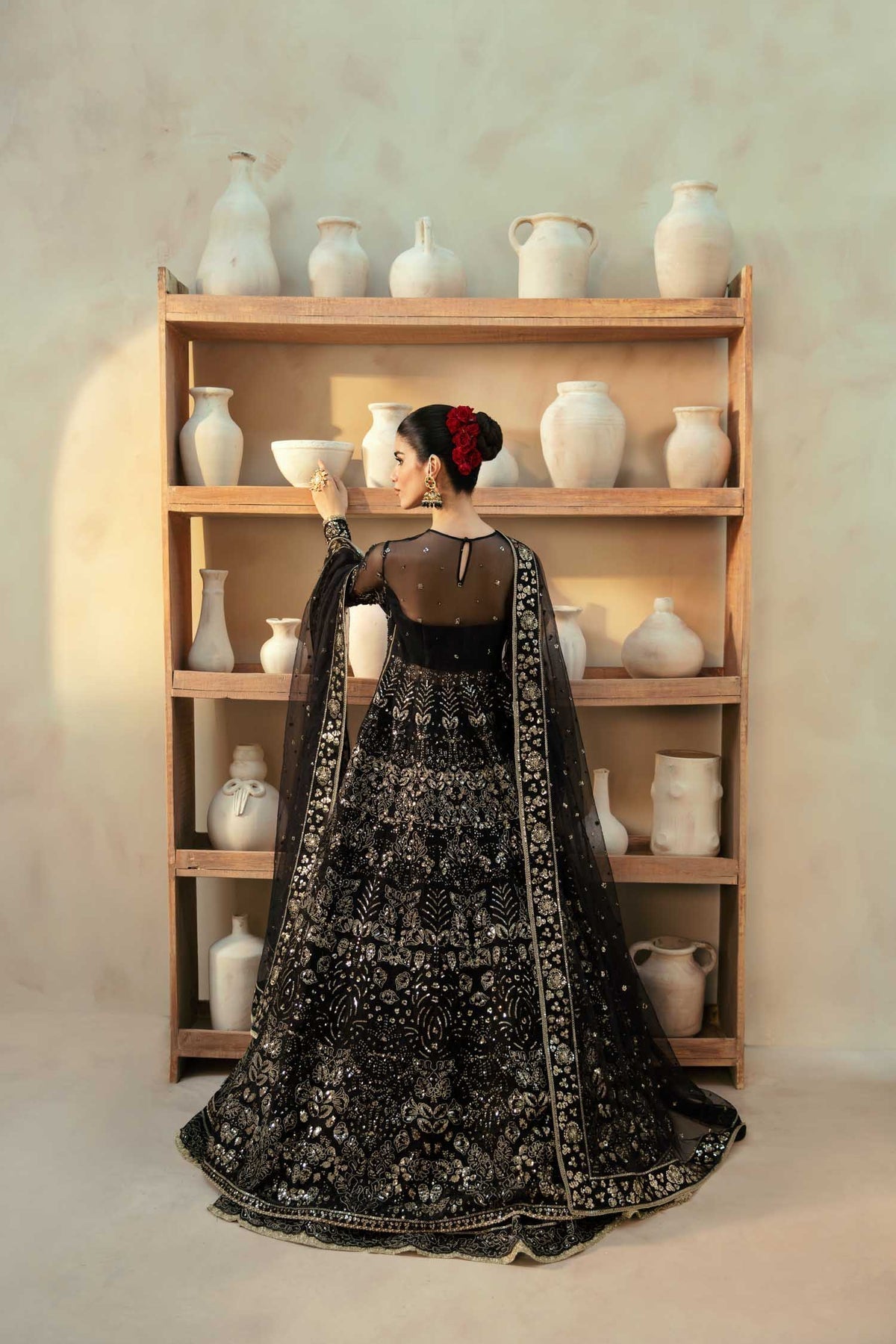 Akbar Aslam Cinder embroidered neckline detail