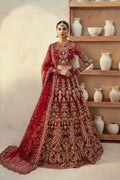 Model wearing Akbar Aslam Embyrlen maxi & lehenga