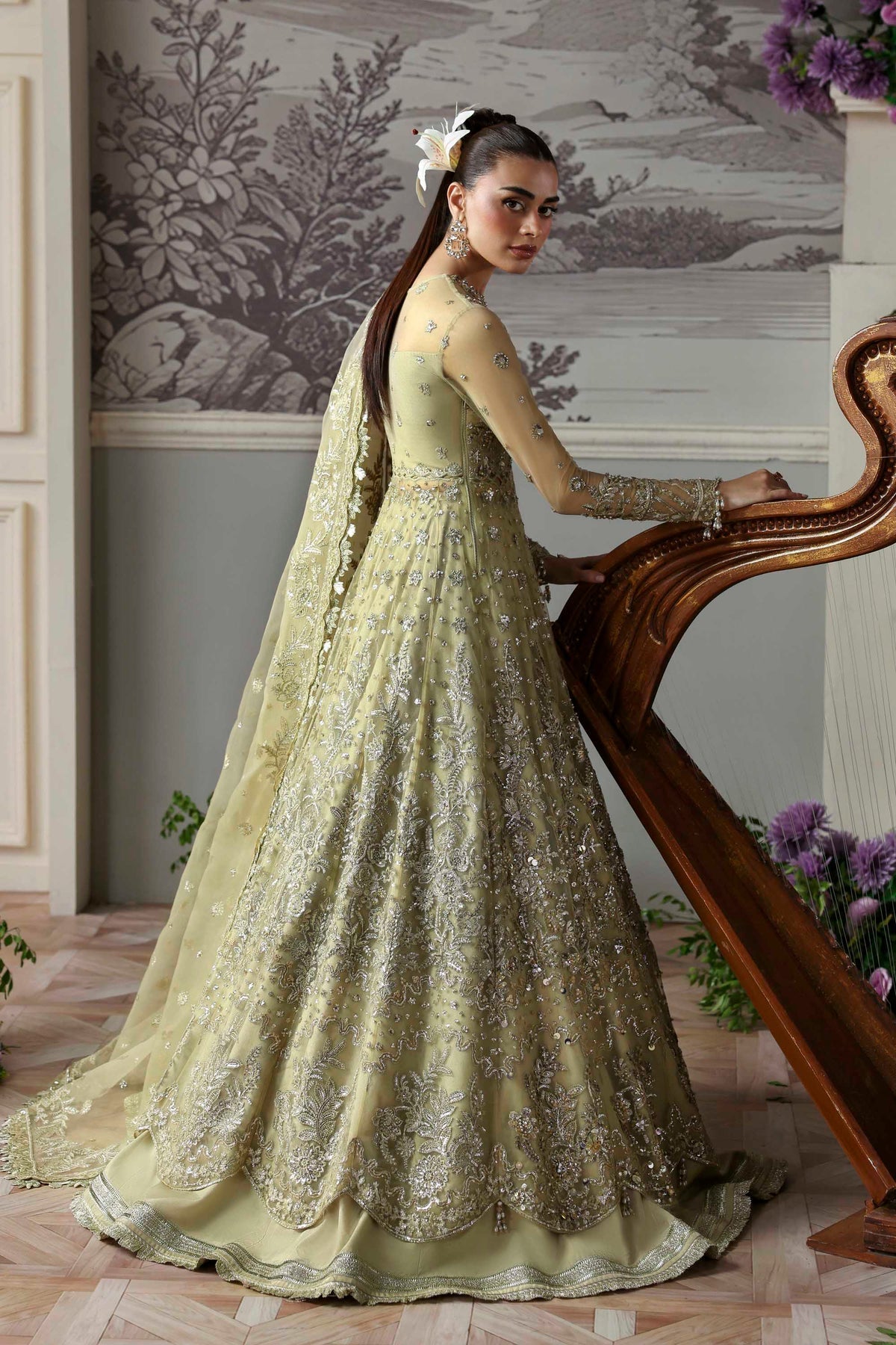 Akbar Aslam Mintara embroidered neckline detail