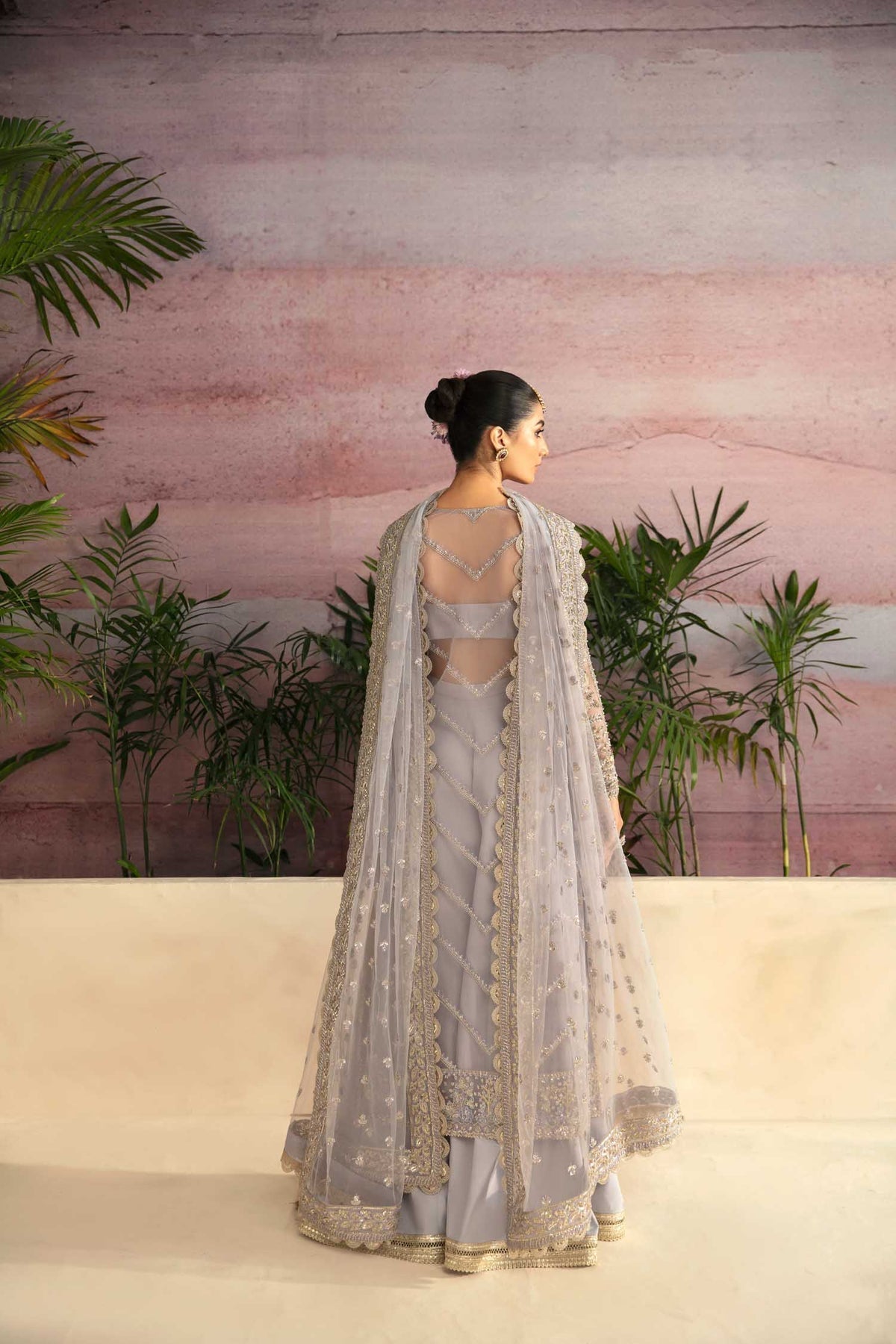Akbar Aslam Moonlit embroidered neckline detail