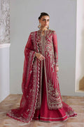 Model wearing Akbar Aslam Yeloria blouse & trousers with dupatta