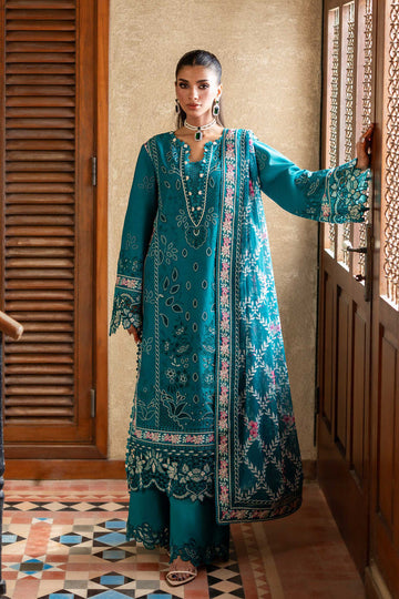Model wearing Akbar Aslam Rivah shirt & trousers with dupatta