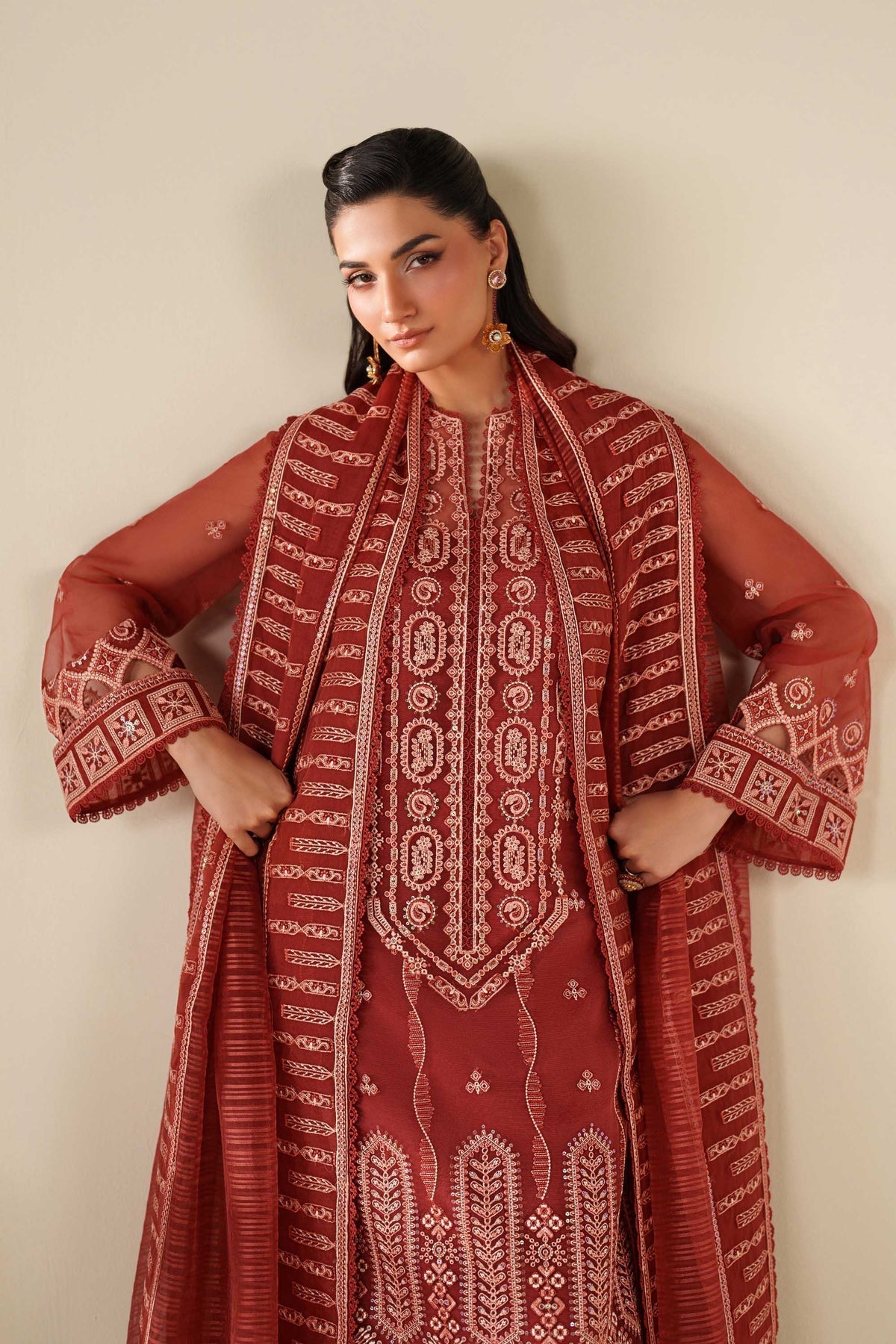 Akbar Aslam Elane dupatta border detail