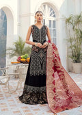 Model wearing Akbar Aslam Garnet shirt & trousers with dupatta