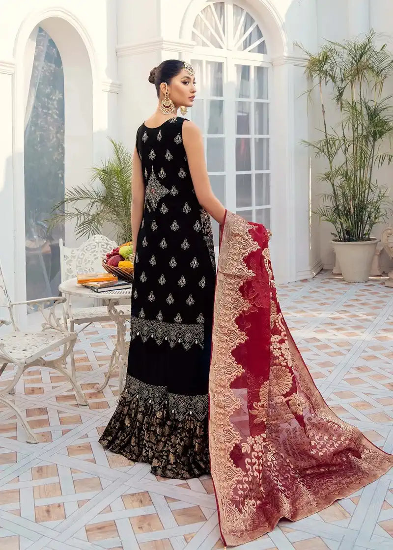 Akbar Aslam Garnet embroidered neckline detail