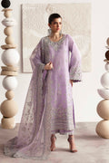 Model wearing Akbar Aslam Champagne champagne shirt & trousers with dupatta