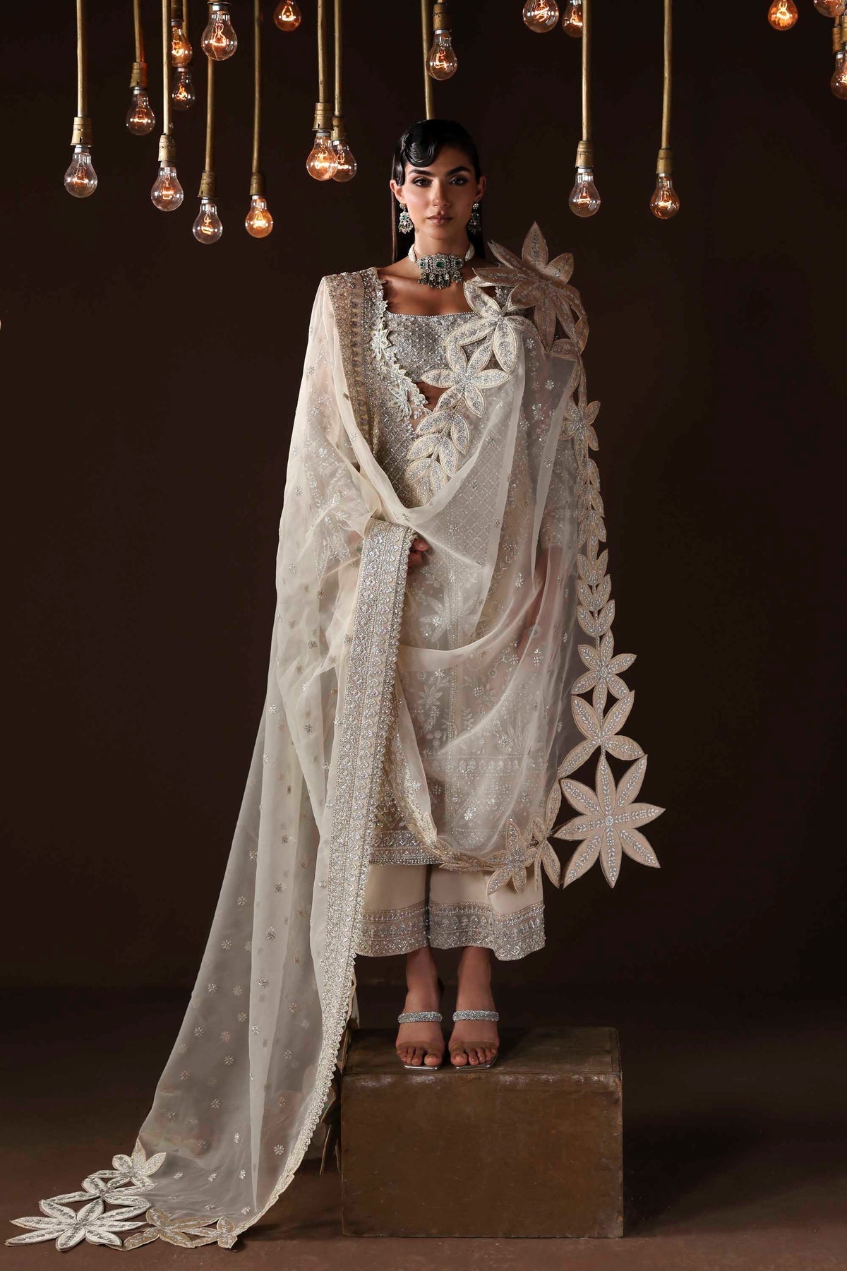 Akbar Aslam Hazel lehenga, sharara or trouser detail