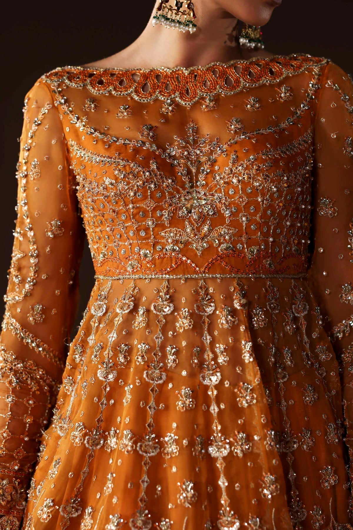 Akbar Aslam Muselet lehenga, sharara or trouser detail