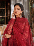 Akbar Aslam Mastani Embroidered Net 3Pc Suit - GUL MOHR - House Of Hania