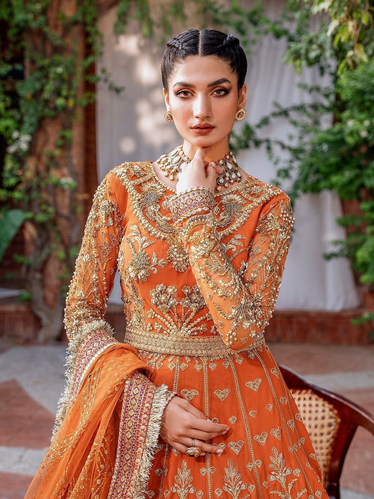 Akbar Aslam Mastani Embroidered Net 3Pc Suit - MAHJABEEN - House Of Hania