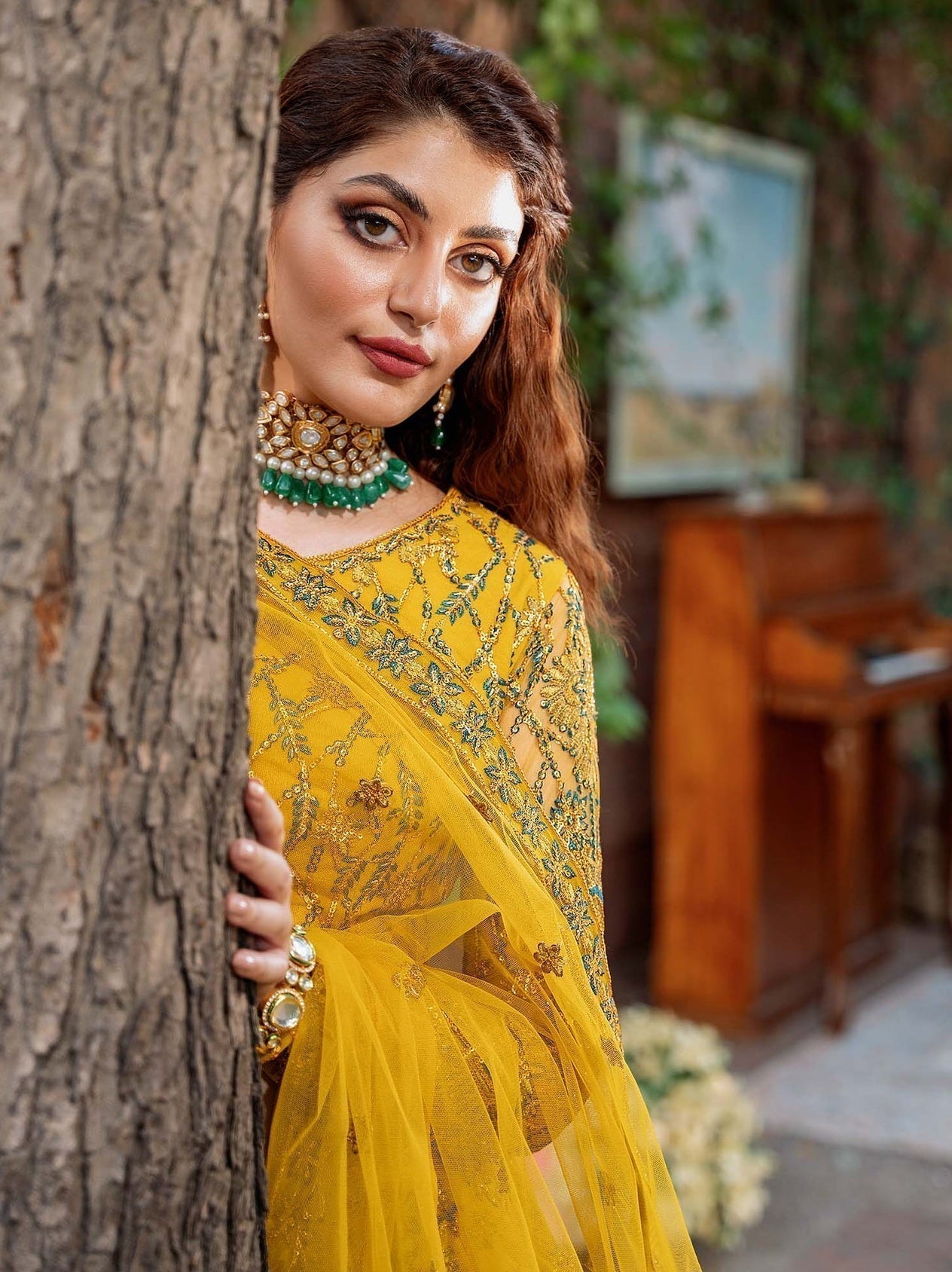 Akbar Aslam Mastani Embroidered Net 3Pc Suit - SHEHERNAZ - House Of Hania