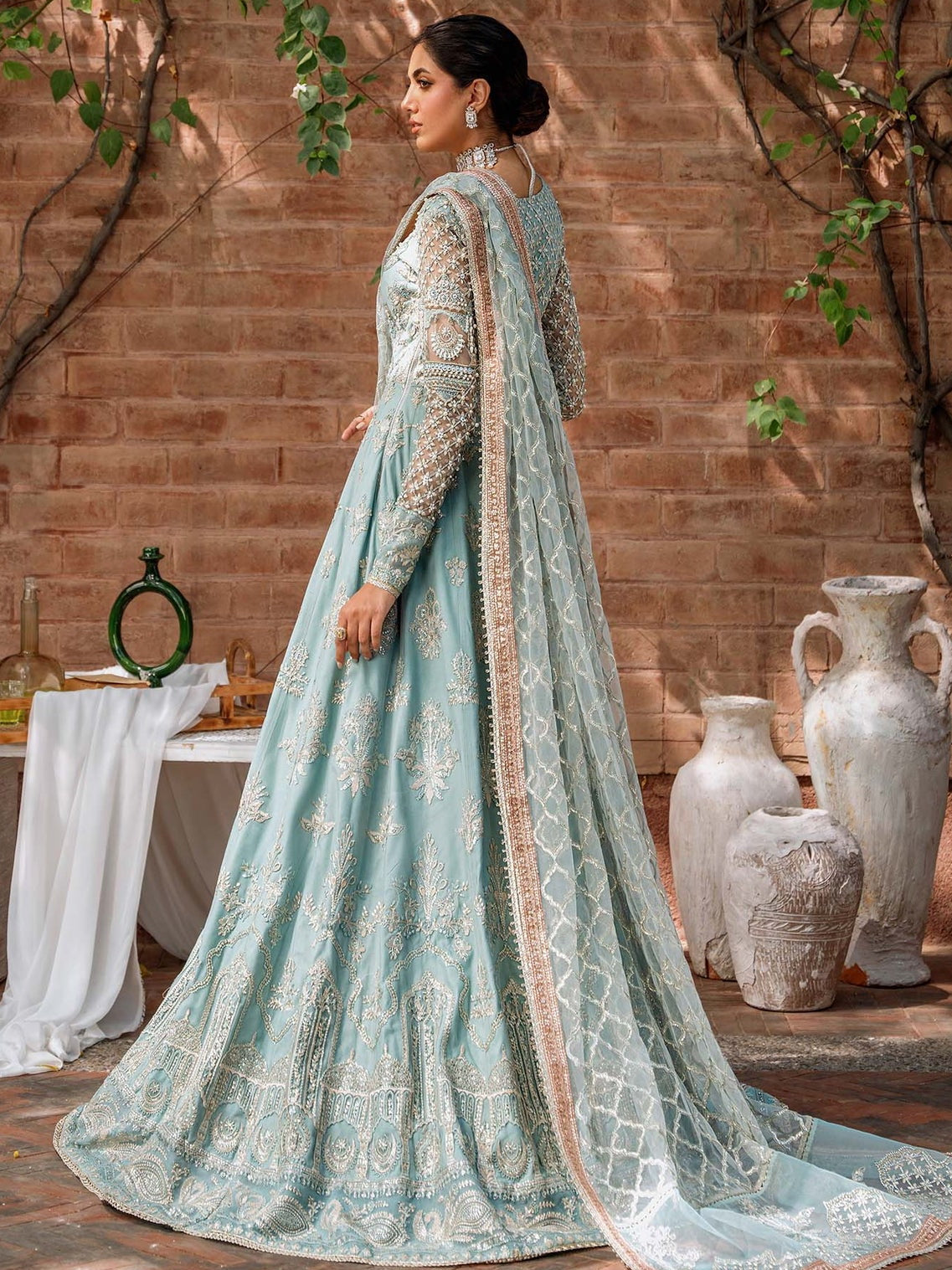 Akbar Aslam Mastani Embroidered Net Suit - JABEEN - House Of Hania