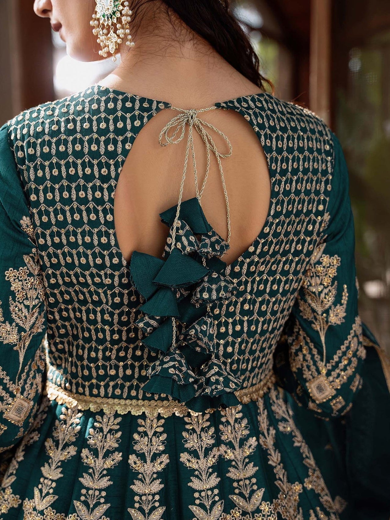Akbar Aslam Mastani Embroidered Raw Silk 3Pc Suit - JAHANARA - House Of Hania