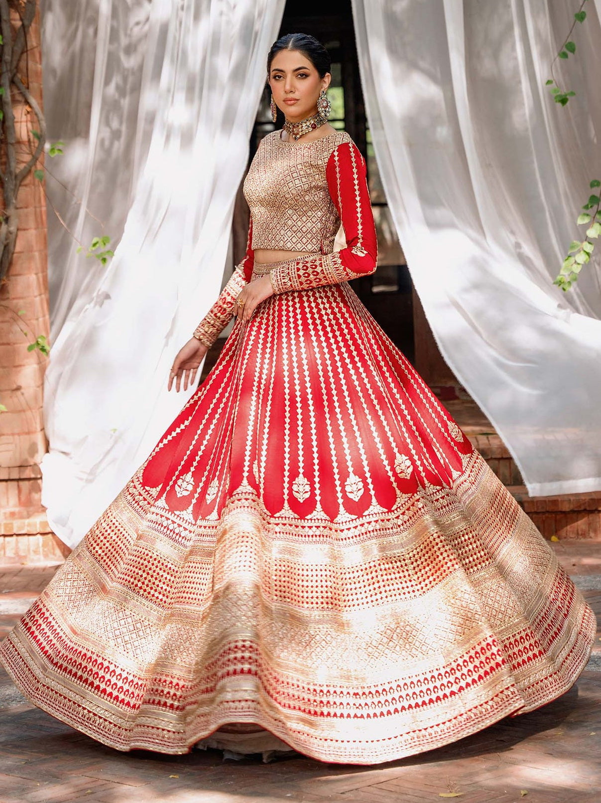 Akbar Aslam Mastani Embroidered Raw Silk 3Pc Suit - NAWAZISH - House Of Hania