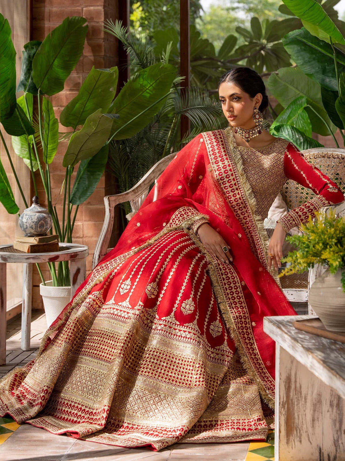 Akbar Aslam Mastani Embroidered Raw Silk 3Pc Suit - NAWAZISH - House Of Hania