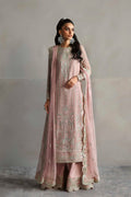 Model wearing Akbar Aslam Gulnour shirt & trousers with dupatta