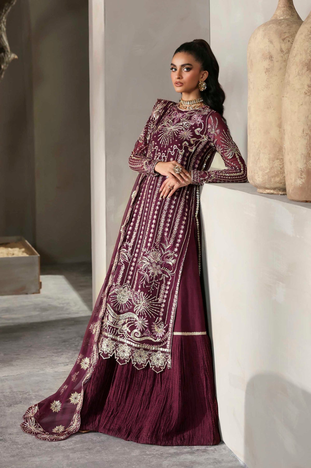 Akbar Aslam Mahin lehenga, sharara or trouser detail