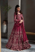 Model wearing Akbar Aslam Mahroze panelled maxi with dupatta