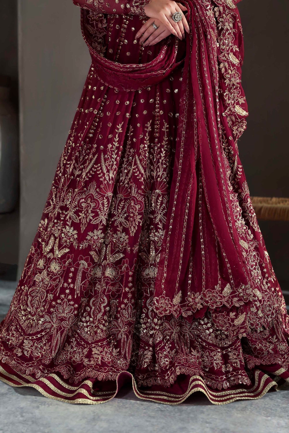 Akbar Aslam Mahroze dupatta border detail